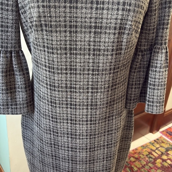 Ralph Lauren  Dress  Midi  Crew neck 3/4 sleeves  black/gray plaid  stretch NWOT - Picture 5 of 16